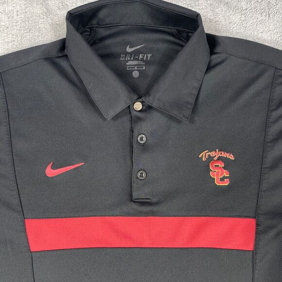 Nike Dri-Fit Shirt Men's Large Black Logo USC Trojans Football Team Short Sleeve - Picture 2 of 13